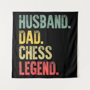 Mens Funny Gift Husband Dad Chess Legend Tapestry