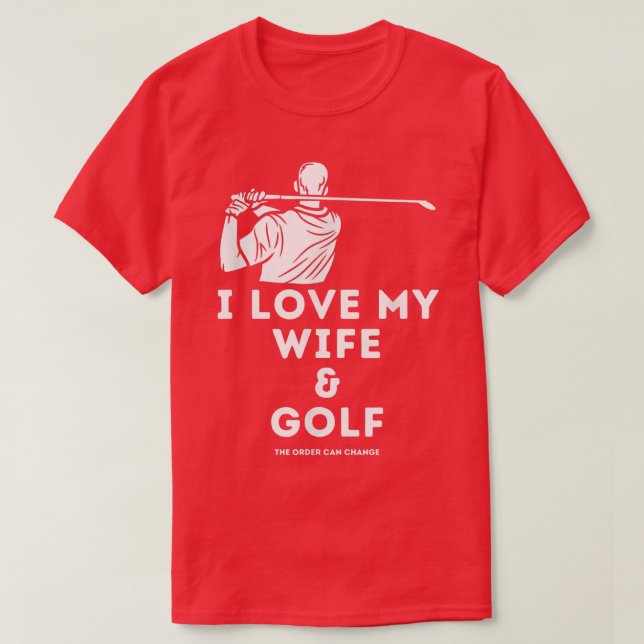 Mens Funny Golf Men's I Love My Wife & Golf Golfer T-Shirt (Design Front)