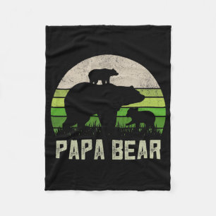 Mens Funny Grandpa From Grandkids Papa Bear 2 Fleece Blanket