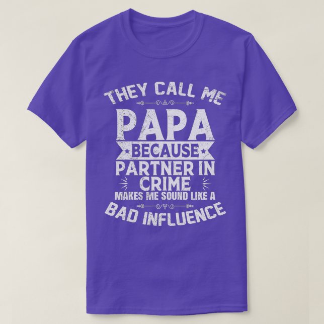 Mens Funny Grandpa Gifts Papa Partner In Crime  Me T-Shirt (Design Front)