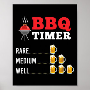 Mens Funny Grilling Shirts - Bbq Timer - Bbq Shirt Poster