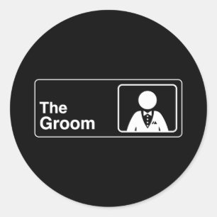 Mens funny groom shirt - groom gift from bride classic round sticker
