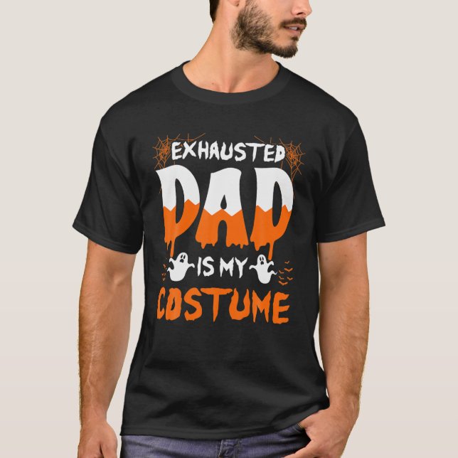 Mens Funny Halloween Costume Of A Tired Dad Meme E T-Shirt (Front)