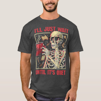 Mens Funny Halloween Teacher Men Skeleton Drinkin T-Shirt