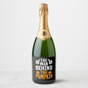 Mens Funny Halloween The Man Behind The Pumpkin Sparkling Wine Label