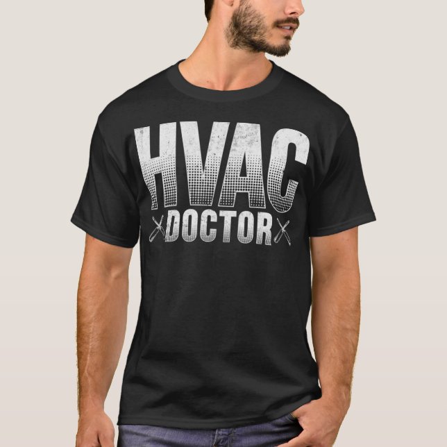 Mens Funny HVAC Tech Work Cooling Refrigeration In T-Shirt (Front)