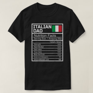 Mens Funny Italian Dad Nutritional Facts Fathers D T-Shirt