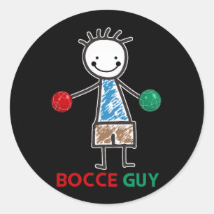 Mens Funny Meme Bocce Ball Design Boys Bocci Sport Classic Round Sticker
