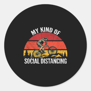 Mens Funny Mountain Bike Mtb Quotes Biker Cyclist Classic Round Sticker