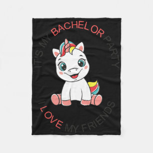 Mens Funny My Bachelor Party Cute Unicorn Bachelor Fleece Blanket