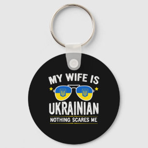 Mens Funny My Wife Is Ukrainian  Key Ring