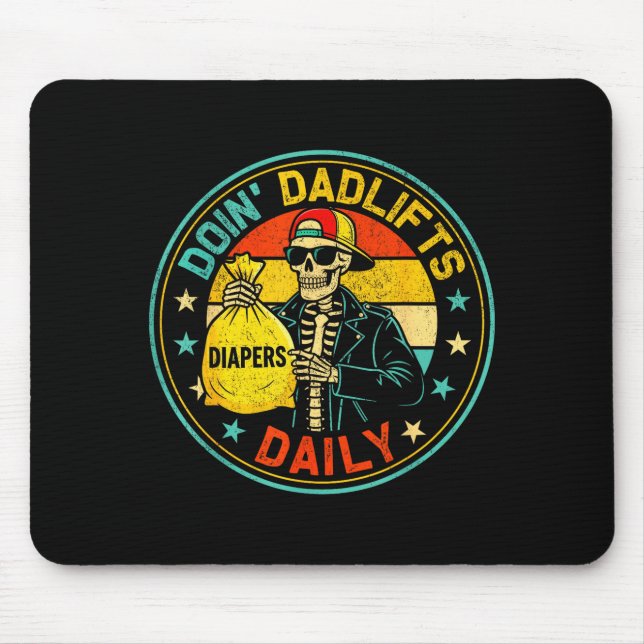 Mens Funny New Dad Doin' Dadlifts Daily Men Father Mouse Mat (Front)