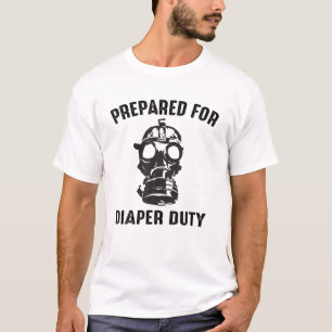 Mens Funny New Dad Prepared For Diaper Duty Gift T-Shirt