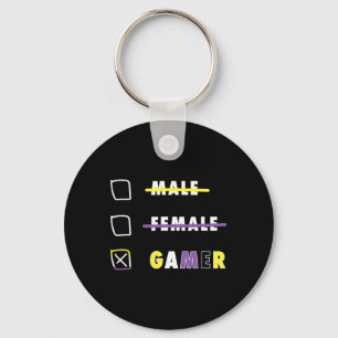 Mens Funny Nonbinary Gamer En Key Ring
