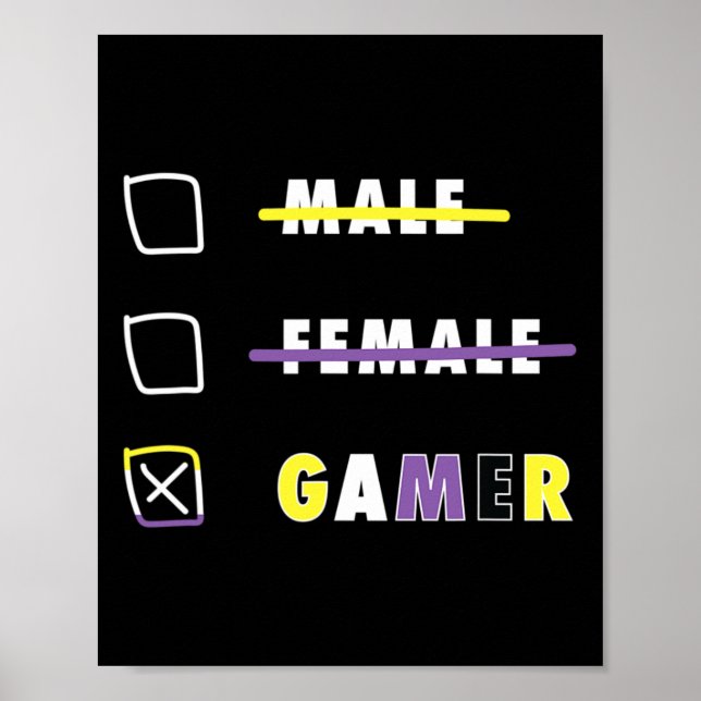 Mens Funny Nonbinary Gamer En  Poster (Front)