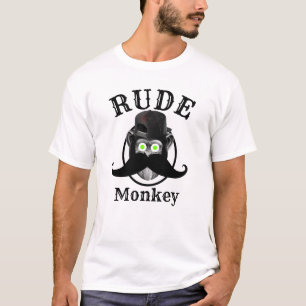 Mens funny novelty college style RUDE MONKEY T-Shirt