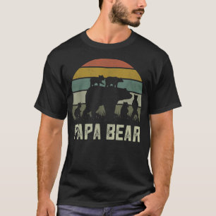 Mens Funny Papa Bear Shirts, Cub 5 Kids Fathers Da T-Shirt
