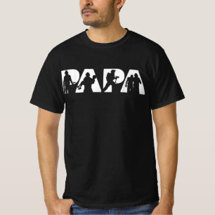 Mens Funny Papa Firefighter Fathers Day T-Shirt
