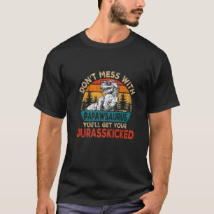 Mens Funny Papaw Rex Saurus Father's Day Christmas T-Shirt