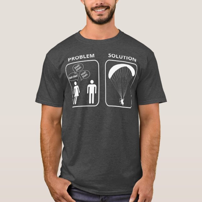 Mens Funny Paramotor Tshirt  blah blah blah (Front)