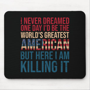 Mens Funny Patriotic Phrase Aamerican Flag Citizen Mouse Mat