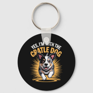 Mens Funny Pet Dog With The Crazy Australian Key Ring