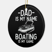 Mens Funny Pontoon Boat Captain Dad is my Name Ceramic Tree Decoration (Left)