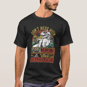 Mens Funny Poppie Rex Saurus Father's Day Christma T-Shirt