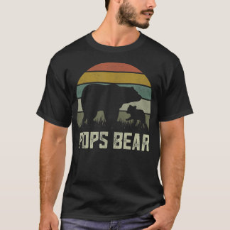 Mens Funny Pops Bear Shirts, Cub Kid Fathers Day G T-Shirt