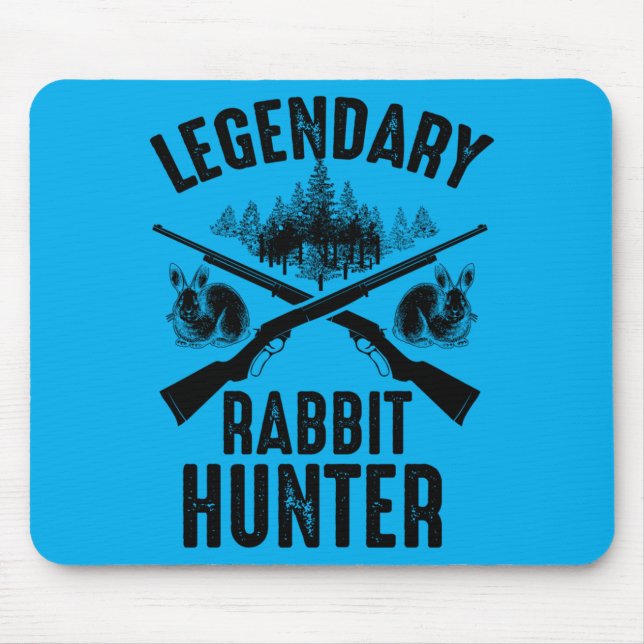 Mens Funny Rabbit Hunting Gift Cute Proud Mouse Mat (Front)