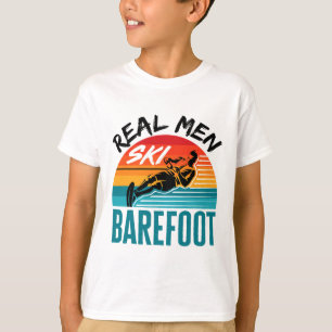 Mens Funny Refoot Water Skiing Skier Real Men Ski T-Shirt