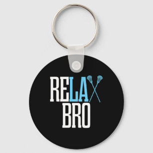Mens Funny Relax Bro Lacross Player T Shirt For Bo Key Ring
