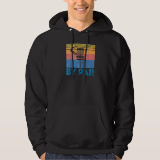 Mens Funny Retro Best Dad By Par Disc Golf Fathers Hoodie