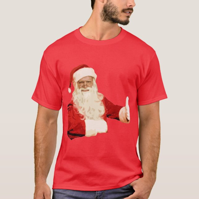 Mens Funny Santa Christmas Longsleeve Shirt Top (Front)