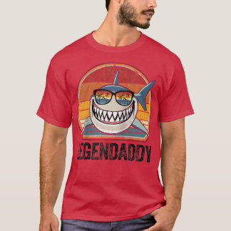 Mens Funny Shark Tee Retro Legendaddy Dad Gifts Vi
