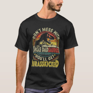 Mens Funny Single Dad Rex Saurus Father's Day Chri T-Shirt