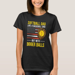 Mens Funny Softball Dad Like A Baseball Dad US Fla T-Shirt