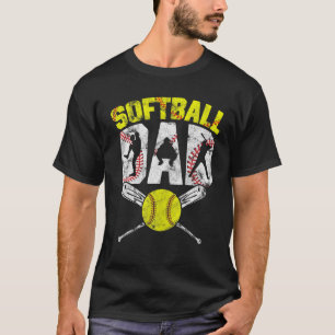 Mens Funny Softball Dad Team Sports Vintage Softba T-Shirt