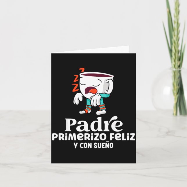 Mens Funny Spanish Announcing Pregnancy Baby New D Card (Front)