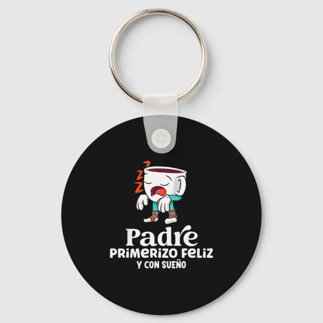 Mens Funny Spanish Announcing Pregnancy Baby New D Key Ring (Front)
