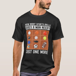 Mens Funny Sports Balls Soccer Basketball Baseball T-Shirt