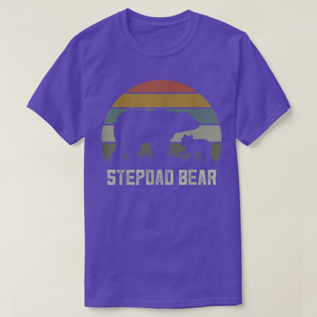 Mens Funny Stepdad Bear Shirts, Cub Kid Fathers Da T-Shirt (Design Front)