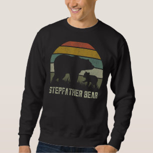 Mens Funny Stepfather Bear  Cub Kid Fathers Day Bo Sweatshirt