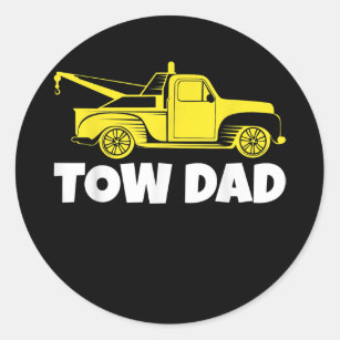 Mens Funny Tow Truck Driver Tow Dad Father's Day  Classic Round Sticker