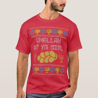 Mens Funny Ugly Hanukkah Matching Couple Challah A T-Shirt