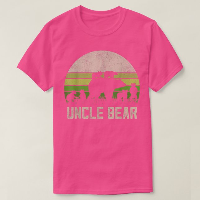 Mens Funny Uncle Bear Shirts From Niece & Nephew,  (Design Front)