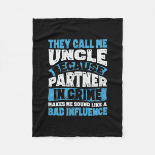 Mens Funny Uncle Gifts From Niece and Nephew Fleece Blanket