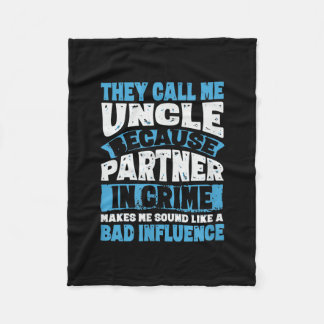 Mens Funny Uncle Gifts From Niece and Nephew Fleece Blanket