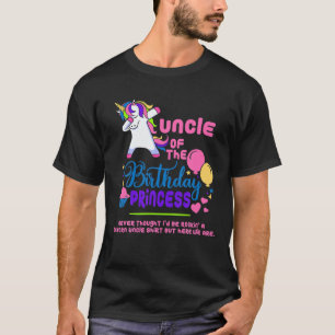 Mens Funny Uncle Of The Birthday Princess Dabbing T-Shirt