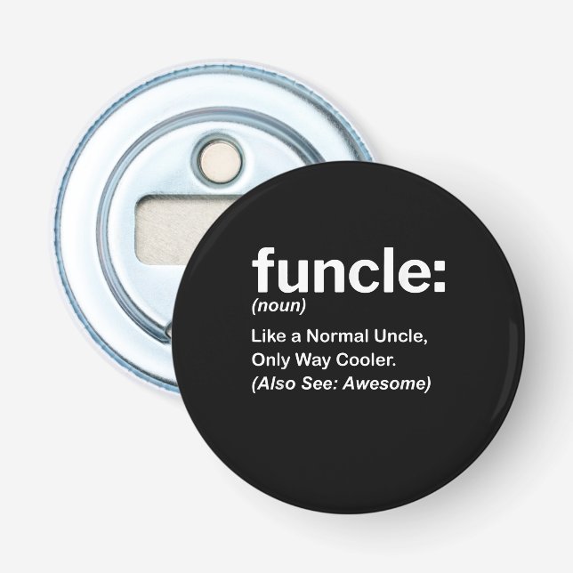 Mens Funny Uncle Shirt Mens Funcle Definition Gift Bottle Opener (Front)